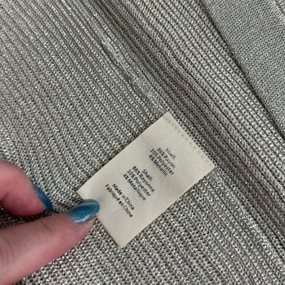 L’AGENCE Rhea Long Sleeve Longline Cardigan In Silver Size S - Picture 7 of 11